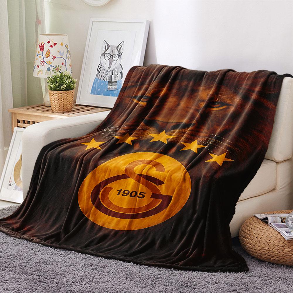 1PC Galatasaray SK Patterned Flannel Blanket Suitable For All Seasons for Home Decor Warmth and Comfort Gifts Holiday Present