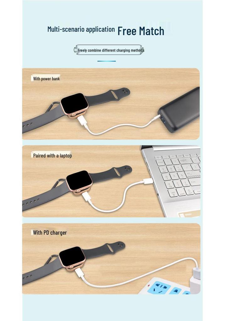 Compatible Apple iWatch Wireless Charger: Ultras9s8 Magnetic Portable 5W Fast Charging for Series 6/5