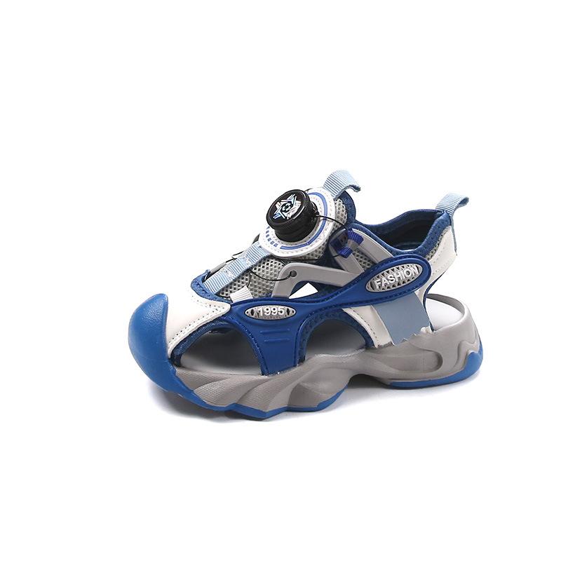 Boys Sports Sandals Toes Capped Anti-kicked Kids Beach Shoes Hollowed-out Breathable 2025 Summer New Boys Running Shoes Non-slip