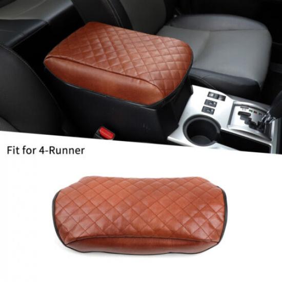 Brown Center Armrest Cushion Pad Protector Car Console Box Cover For 4runner 17+