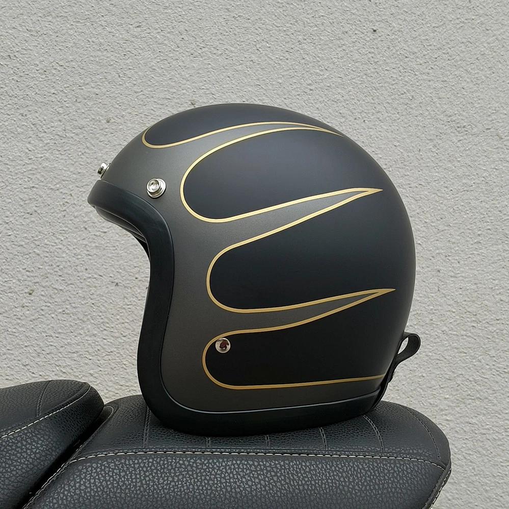 Retro Motorcycle Helmet Open Face ECE DOT Approved Moped 3/4 Vintage Low Profile Japanese Style Half Helmet Men Women Casco Moto