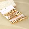 Texture Geometry Multi Shaped Women'S  Ring Earring Set Elegant  Style Unique Design Earrings