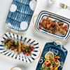 11.8-inch Japanese Ceramic Rectangular Deep Dish Plate
