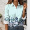 Women's Button Down Prints Shirt Long Sleeve Shirt Business Work Tops Casual With Pockets Jacket