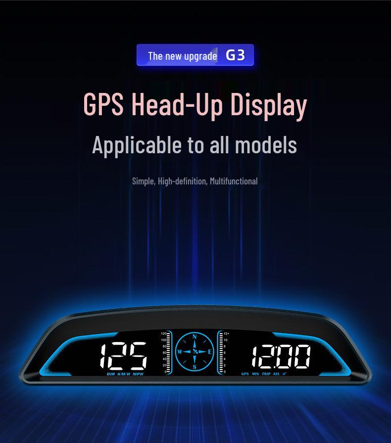 Spot G3 Universal Car HUD - HD GPS Overspeed Alarm & Odometer Display
