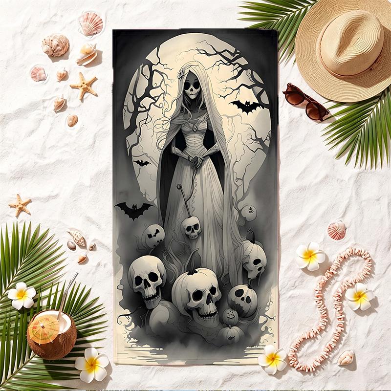 Dark Gothic Soft Beach Towel Stylish Beach Pool Towel for Summer Seaside Vacation Travel