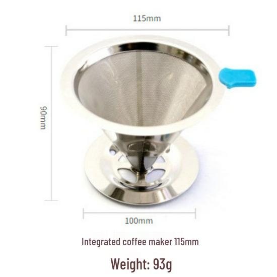 145mm Stainless Steel Coffee Filter with Double-Layer Screen