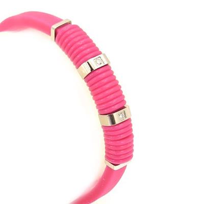 Les Trésors De Lily [K9357] - Pink 'Coloring' Silicone Bracelet