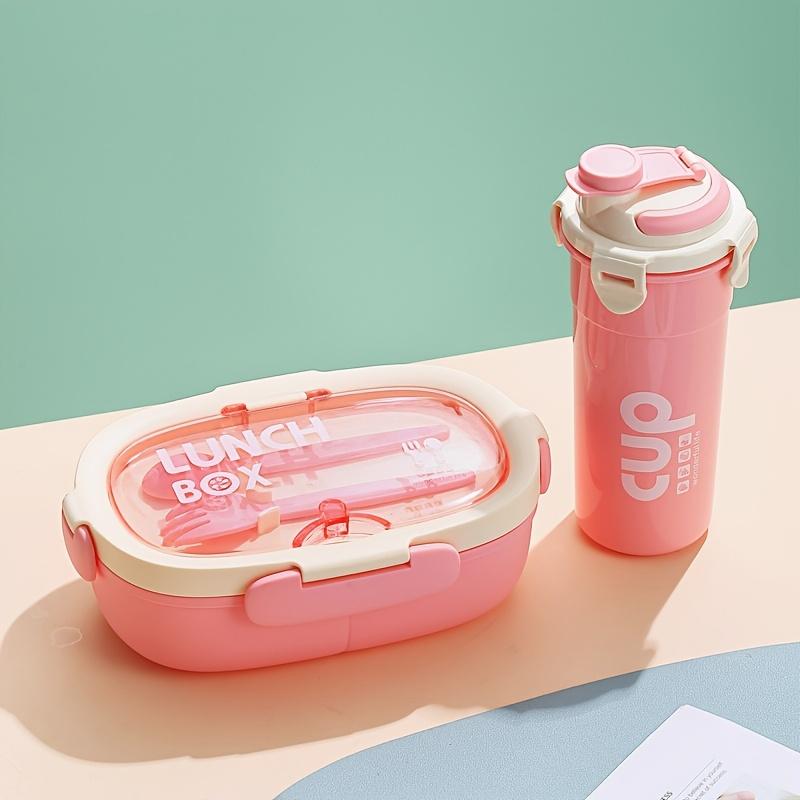Bento Box Kettle Set, Suitable for Microwave Oven, Reusable Bento Box with Leak Proof Lid, Portable Fresh-keeping Lunch Box and Kettle