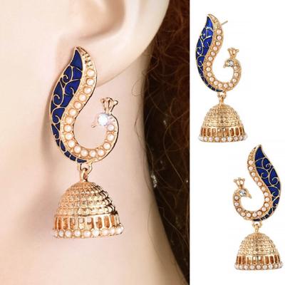 1 Paire Boucles d'Oreilles Pendantes Paon Lanterne Femmes Tout Assorti Fausse Perles