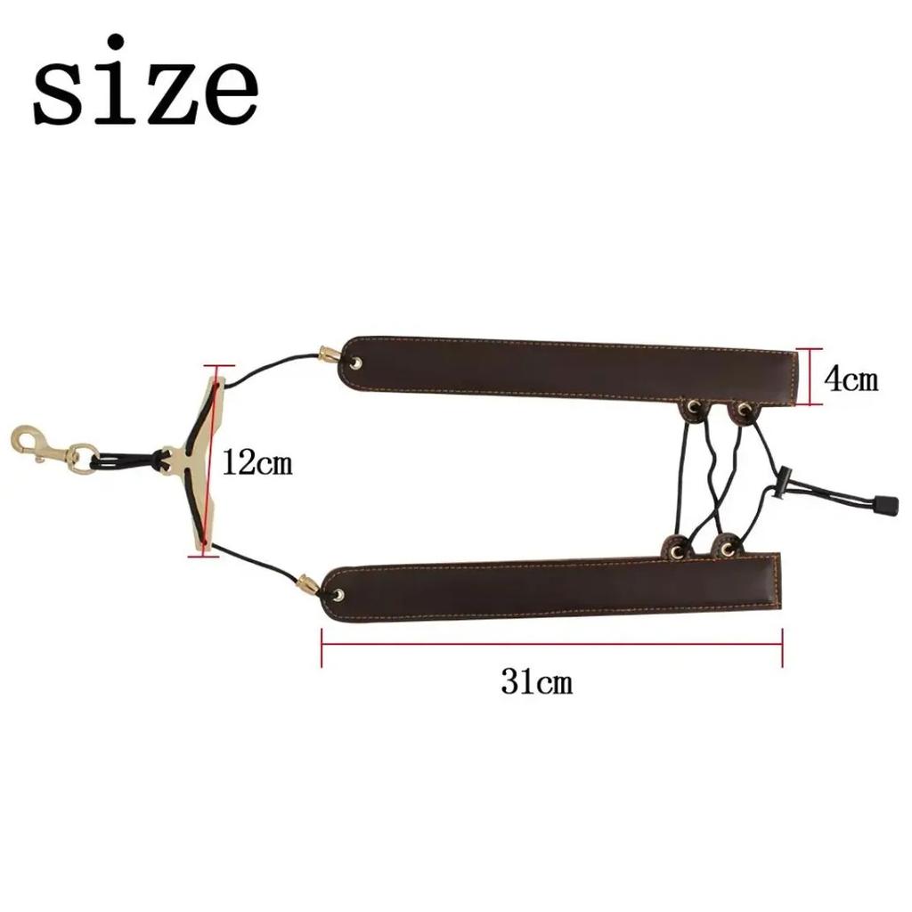 Saxophone Strap Adjustable Sax Black Leather Foldable Double Shoulder Strap Belt for Alto/Tenor/Soprano Saxophone Accessories