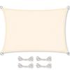 Sun Sail Shade Sail Rectangular PES 2x6 M Cream White Polyester Sun Canvas
