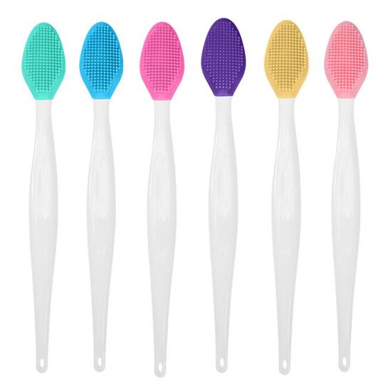 Silicone Lip Scrub Brush Double Sided Lip Exfoliator for Lightening Dark Lips Facial Cleaning Tool for Dry Skin Chapped Lips
