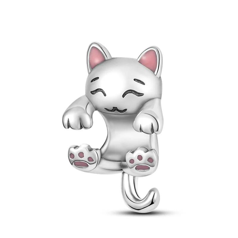 Copper Metal Black Cat Collection Charm Bead Components Bead Components Paw Print Pendant Bead Component Compatible With Authentic Original Do It