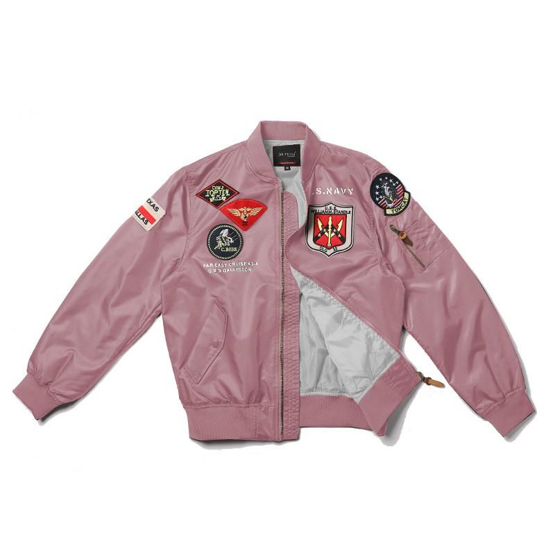 Mens MA1 Flight Jacket Vintage Bomber Embroidered Casual Windproof Coat