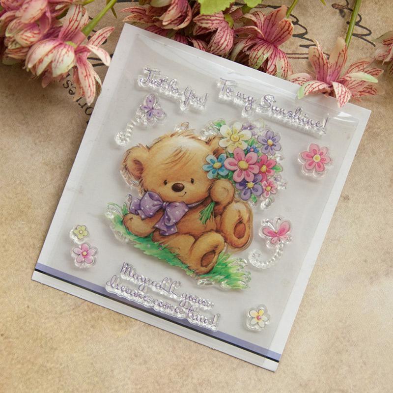 Buy Cute Bear Clear Silicone Seal Stamp For DIY Album Scrapbooking ...