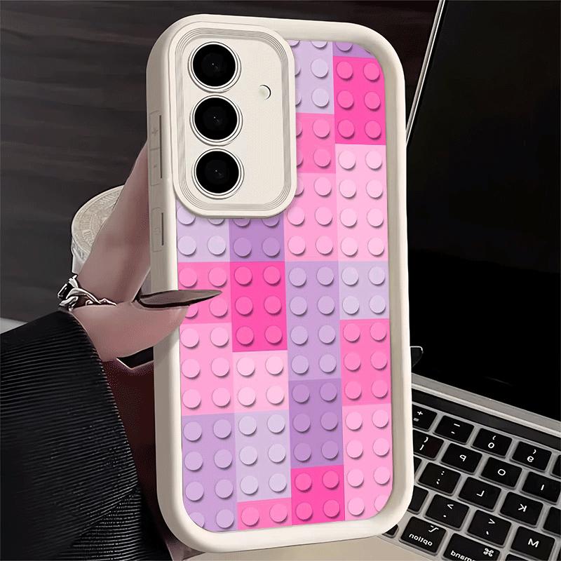 

Phone Case for Samsung Galaxy S26 S25 Ultra S24 FE Fashion Building Blocks Pattern Shell S23 Plus S22 + S21 S20 5G Soft Silicone Samsung S22 Ultra