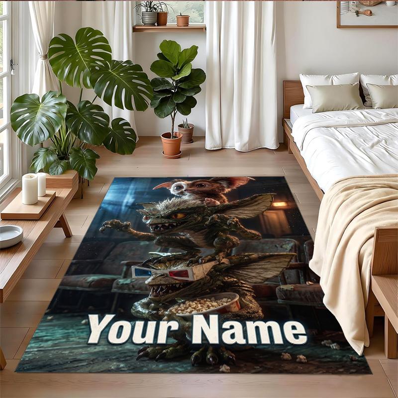Crystal Velvet Rug Custom Name Text, Soft Non Slip Floor Mat Home DecorGremlins Gizmo