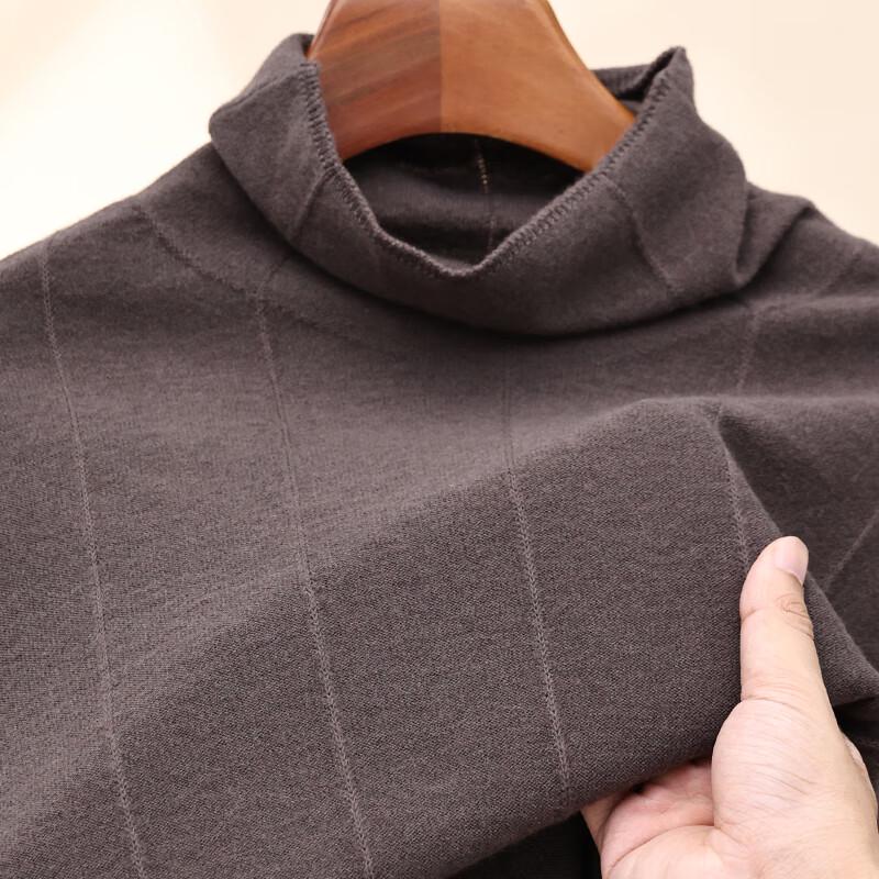 Hengyuanxiang Men's 100% Wool Turtleneck Sweater