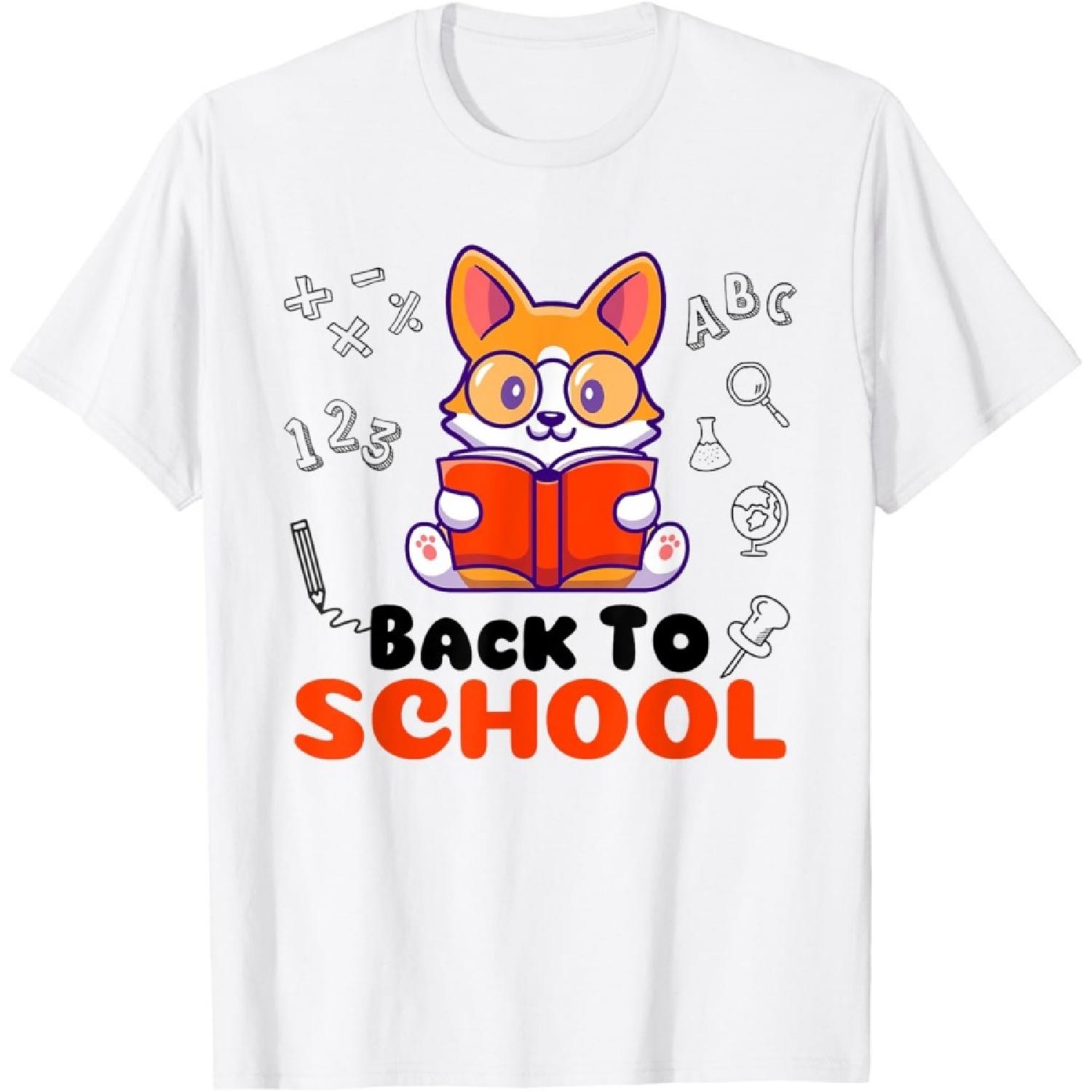 Welcome Back To School Corgi Outfit Kid Dog Lover T-Shirt XXXXXL белый