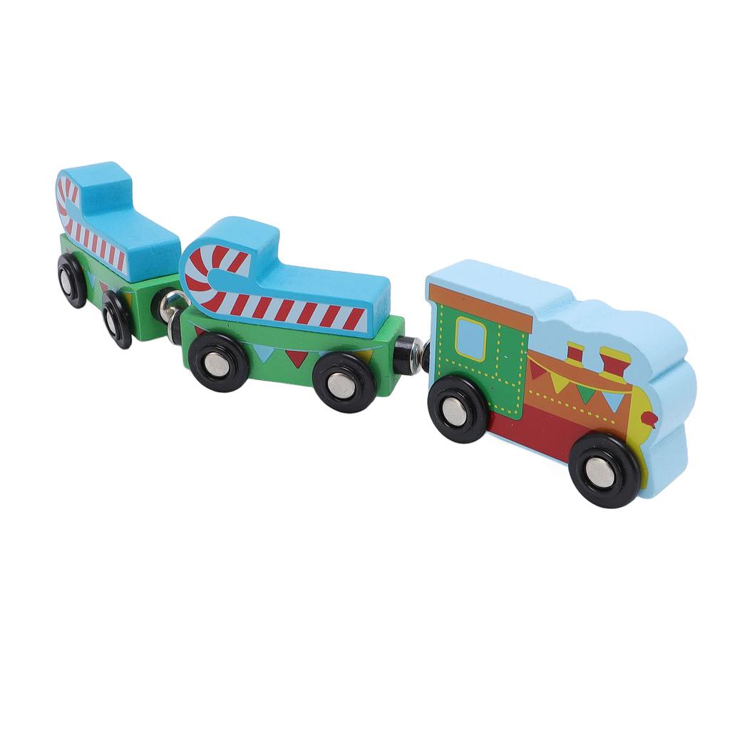 3ks Dřevěná Vláčkodráha Vláček Zábavní Park Multifunkční Kombinace Scén pro Děti