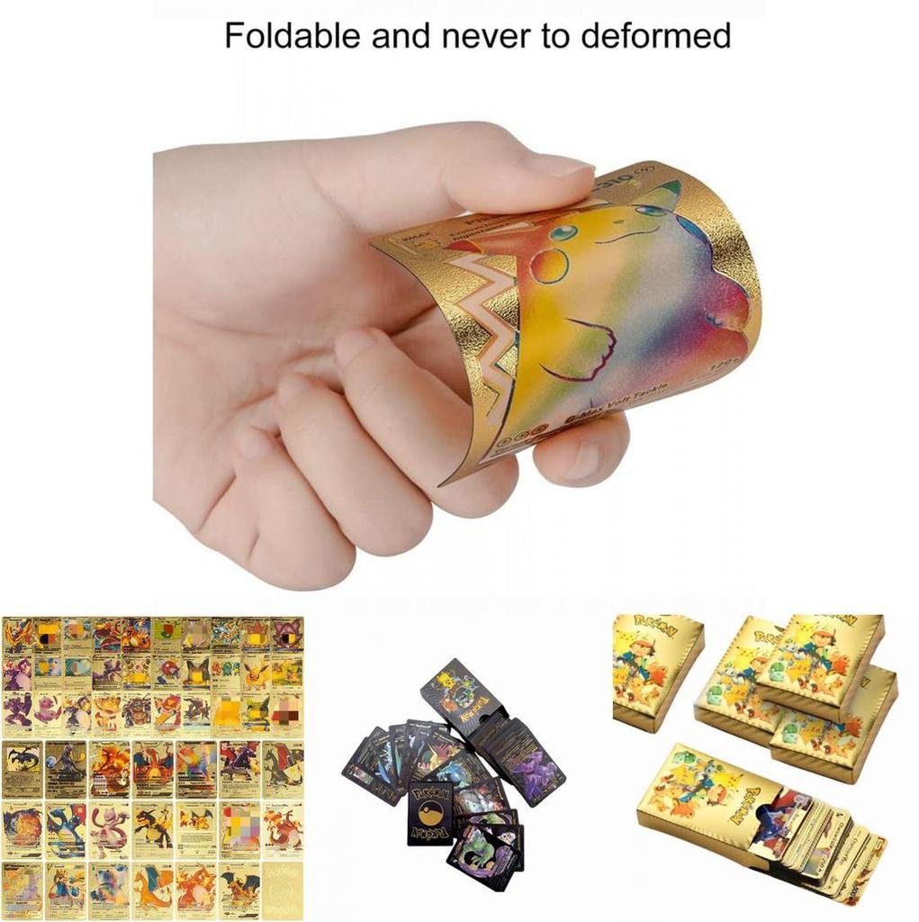 Seltenes Pokemon Goldfolienkarten-Set 55 Stück Englisch Perfekt für Sammler und Spieler