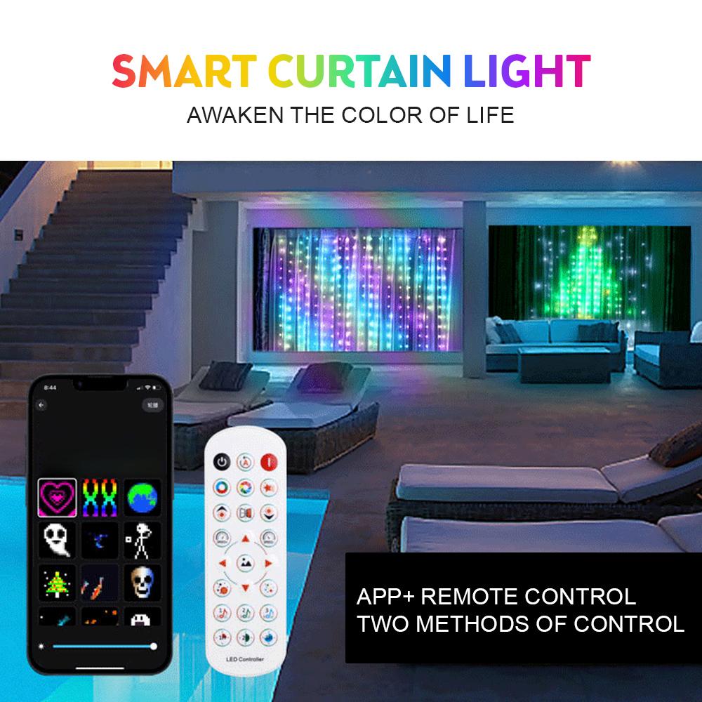 400 Led String Curtain Lights with Remote and APP Control 6.5x6.5Ft DIY Hanging Fairy Lights 5