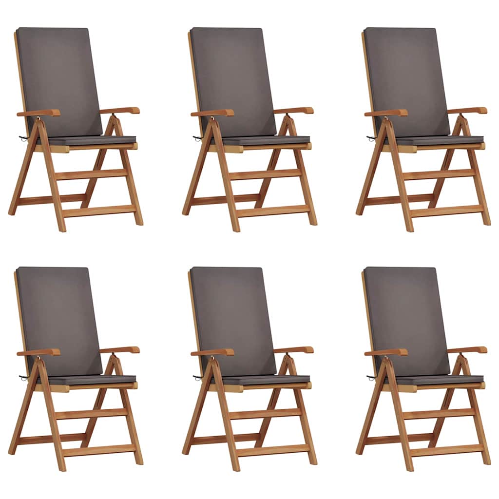 Garden Chair 6 Pcs Brown and Grey 57 X 71.5 X 104 Cm