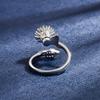 Two-Tone Rotating Sunflower Gold-Plated Ring for Women, Stackable Fashion Jewelry