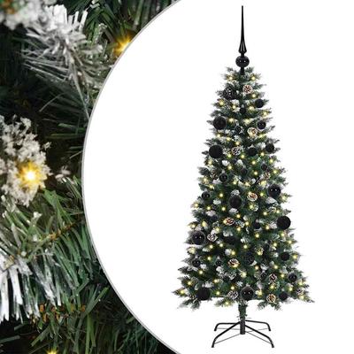 150 LED'li ve Ayaklı Yapay Noel Ağacı Yeşil 120 cm