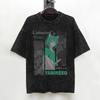 Unisex Chainsmoker Katze Yani Neko Anime T-Shirt Gewaschen Kurzarm Oversize T-Shirts Neuheit Herren Damen Streetwear Grafikbedruckte T-Shirts