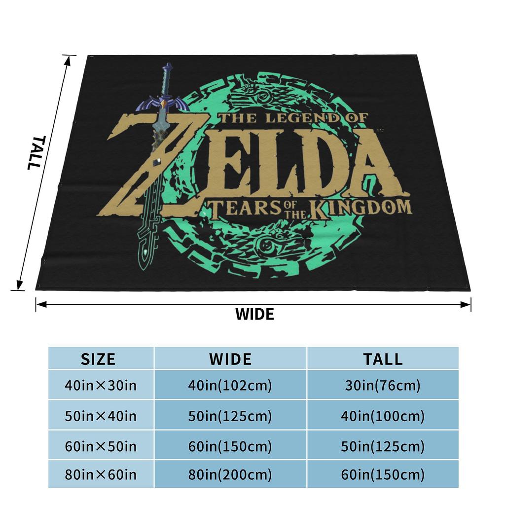 Z-Zelda Legends Tears of the Kingdom Fleece Blankets Game Merch Funny Throw Blanket for  Sofa Bedding Lounge 125*100cm Bedspread