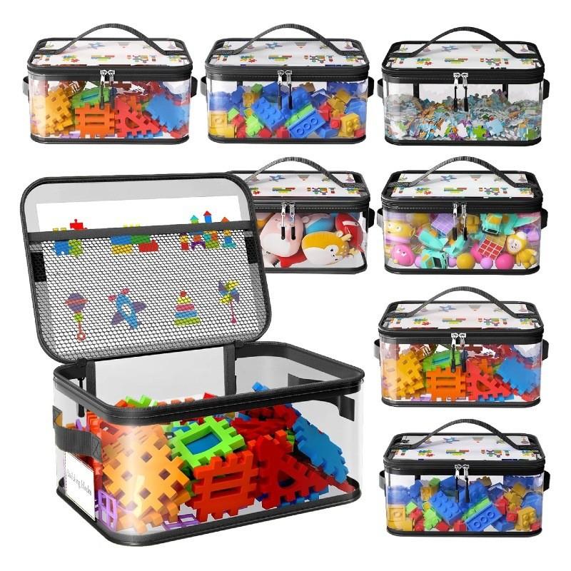 Storage Bag Large Capacity Kids Toy Organizer With Clear Pvc For Home Playroom