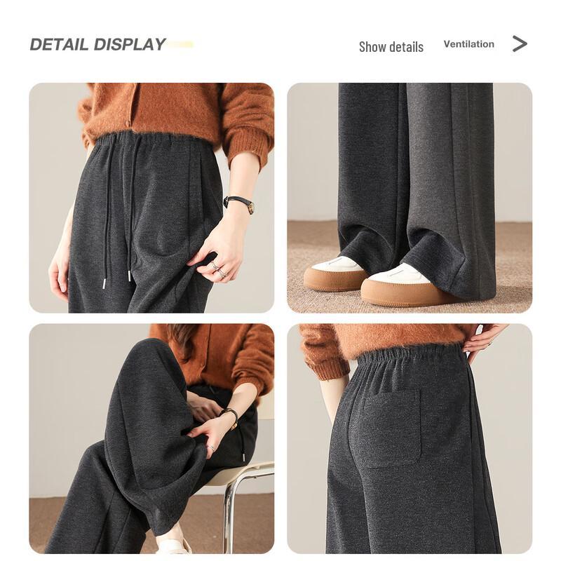 Women's Acetate Wool Blend High-Waist Straight-Leg Pants