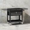 Rolling Tool Cabinet, Tool Chest with Drawers, Work Surface, Lockable, with Handle, Steel, Black