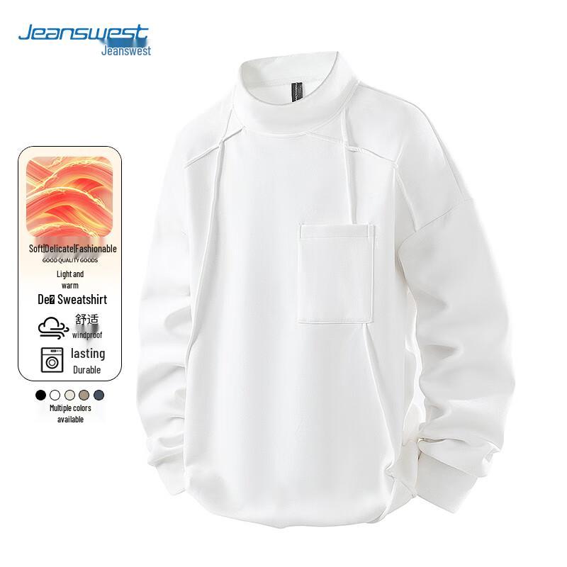 JEANSWEST Men s Thermal Fleece Half-Turtleneck Long Sleeve Top M