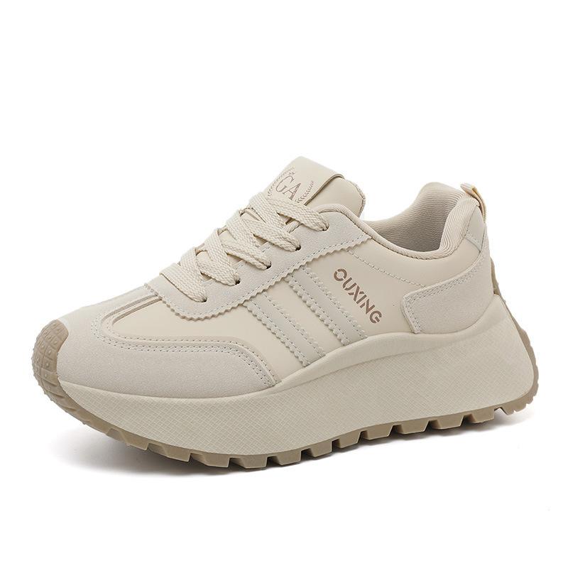 HY new spring and autumn thick-soled simple low-top heightening college trendy student board shoes