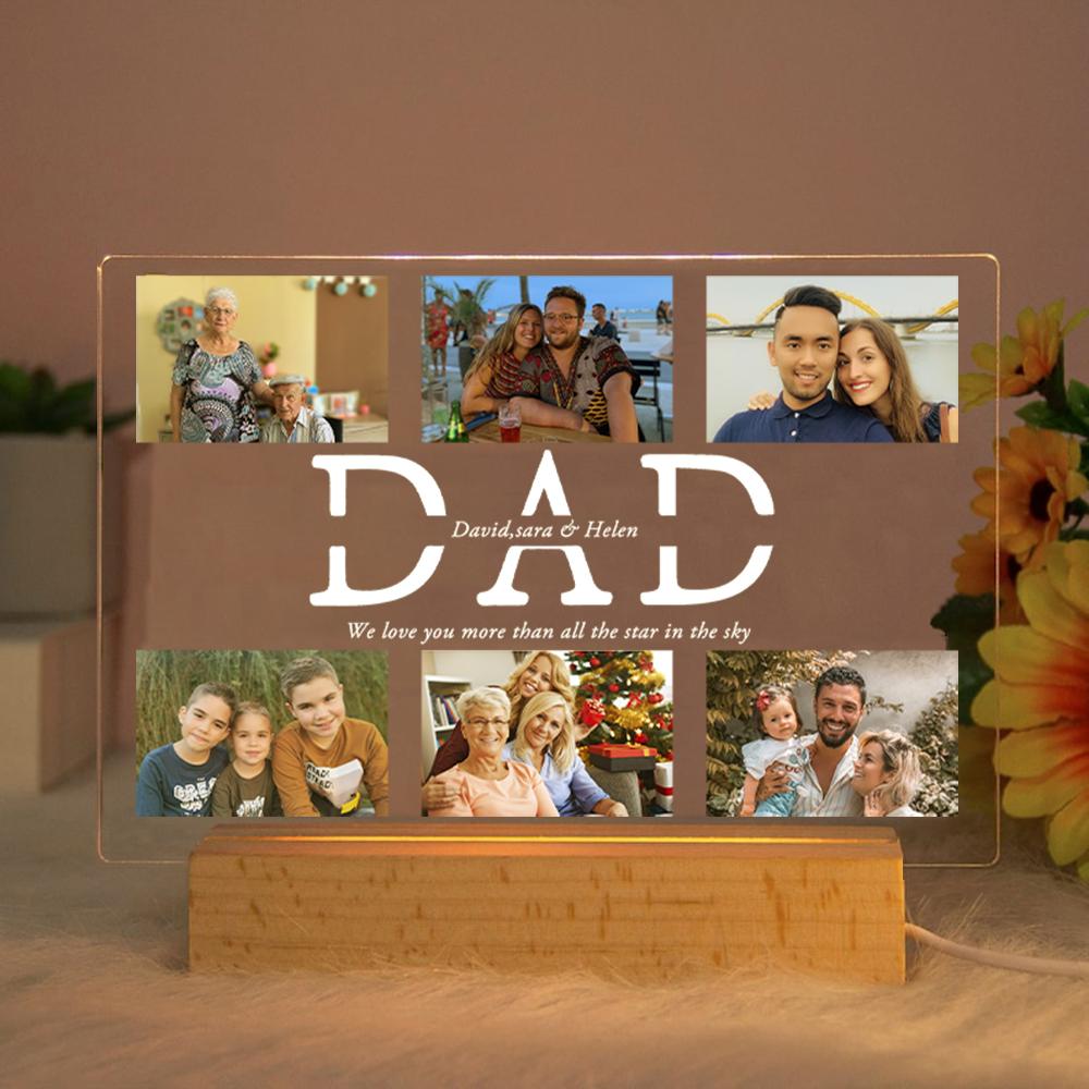 Customized 3D Acrylic Lamp Personalized Photo Text Night Light for MOM DAD LOVE Family Day Wedding Birthday Christmas Gift