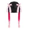 2pcs Motorcycle Helmets Ponytail with Bowknot Detachable Suction Cup Helmets Pigtail Universal Helmets Braid Multi Color