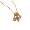 18K Gold Heart & Star Pendant Necklace with Crystal Rhinestones - Elegant Women's Fashion Clavicle Chain