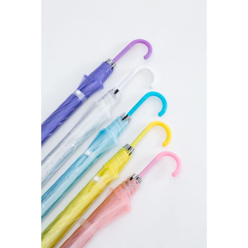 Transparent Automatic Long-Handle White Umbrella - Free Shipping