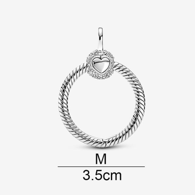 S925 Sterling Silver Color Necklace Collocation Pendant Moments Charms Bead For Women Fit Bracelet