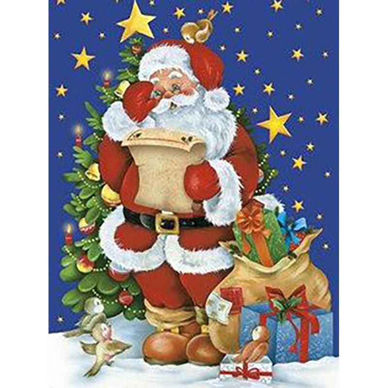 Diy 5d Diamantová malba Vánoční dárek Santa Claus Domácí dekorace Diamantové vyšívání Křížovým stehem Ruční umělecké sady Obrázek