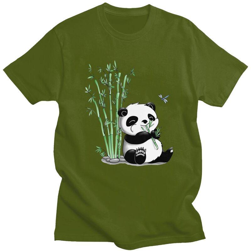 Custom Male Panda Bear T Shirt Short Sleeve Cotton Tshirt Tshirt Leisure Tees Clothing