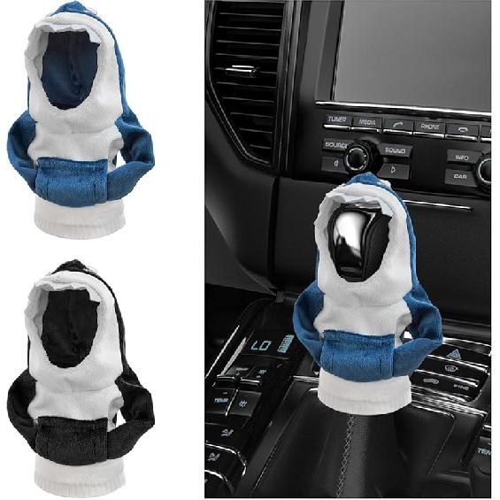 Car Gear Shift Cover, Fashionable Mini Shark Gear Shifter Stick Hoodie, Funny Winter Warm Gear Shift Knob Sweater Protector, Universal Interior Decor