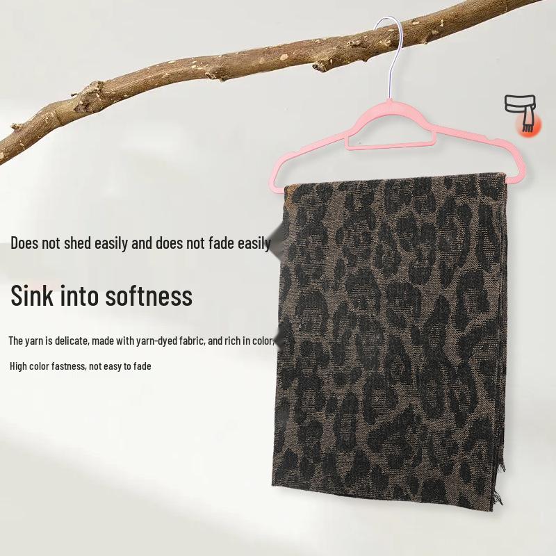 250g Jacquard Leopard Print Cashmere Scarf - Luxurious, Warm, and Versatile Women's Shawl for Autumn/Winter