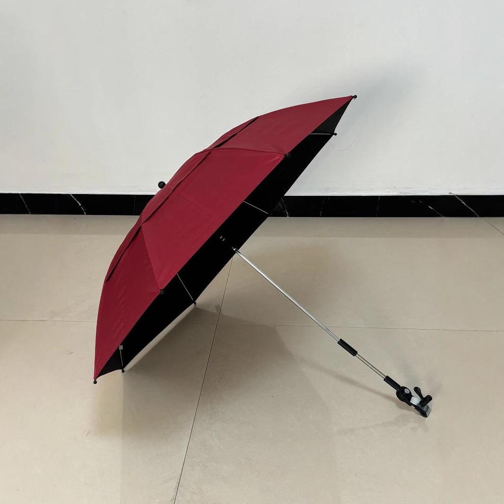 23-inch Breathable Double-Layer Beach Chair with 360° Adjustable Sun Umbrella