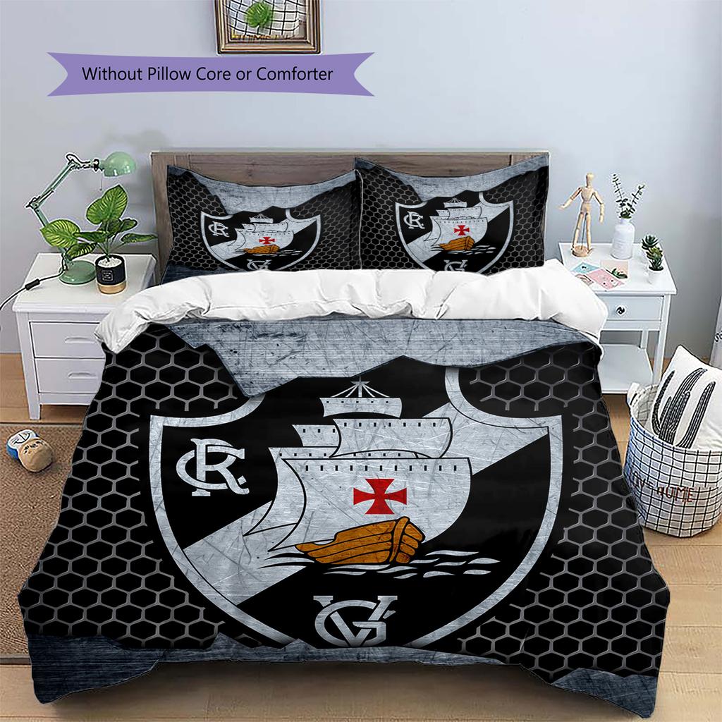 CR Vasco da Gama Pattern Bedding Home Decoration Birthday Gift (1 * duvet cover + 2 * pillowcase, without core)