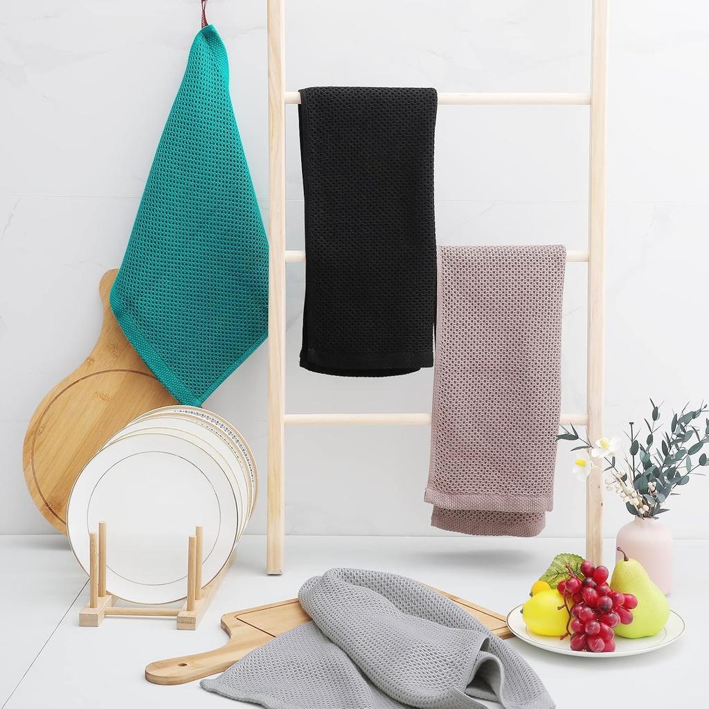 Panos Kitchen Nordic Waffle Kitchen Set of 34 x 73 Black Cloths, Style, Dishcloths, Dishcloths, Children's Towels, Towels, 4, cm,
