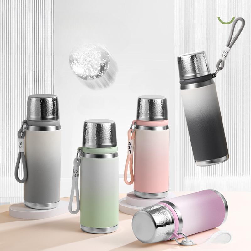 316 Tea Thermos Cup Female Good-looking Gradient Lightweight Handle Students Go out to School Roomy Travel Kettle